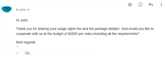 Brand deal email screenshot 4